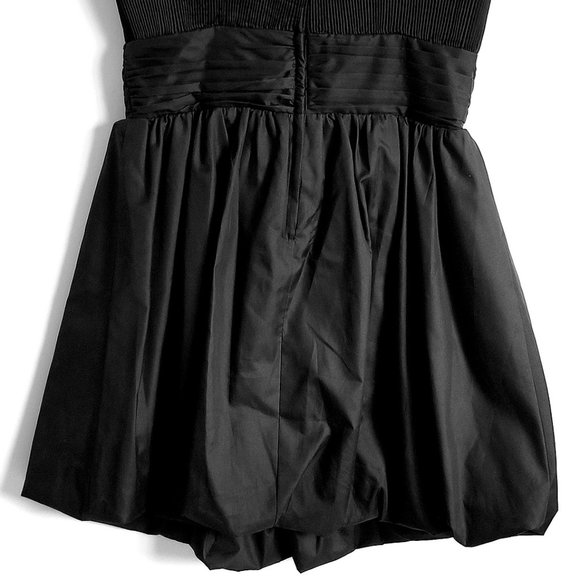 Puff Hem Mini Black Party Dress - Picture 2 of 6